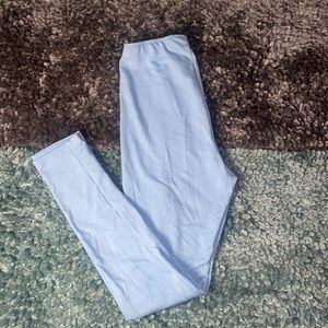 High waisted blue leggings